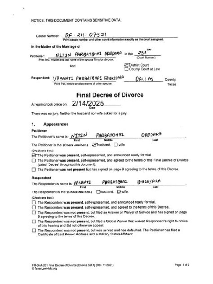 Hazel E Finalized Divorce from Ex Devon Waller, No Support Awarded